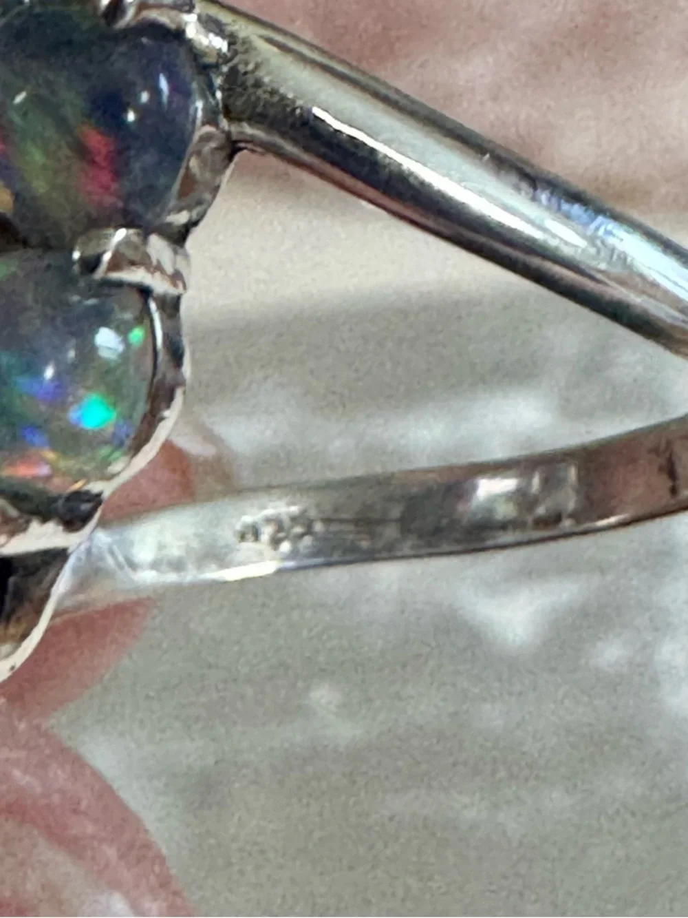 Balloon Opal Multicolour Heart Statement Ring set in Sterling Silver - Picture 5 of 7